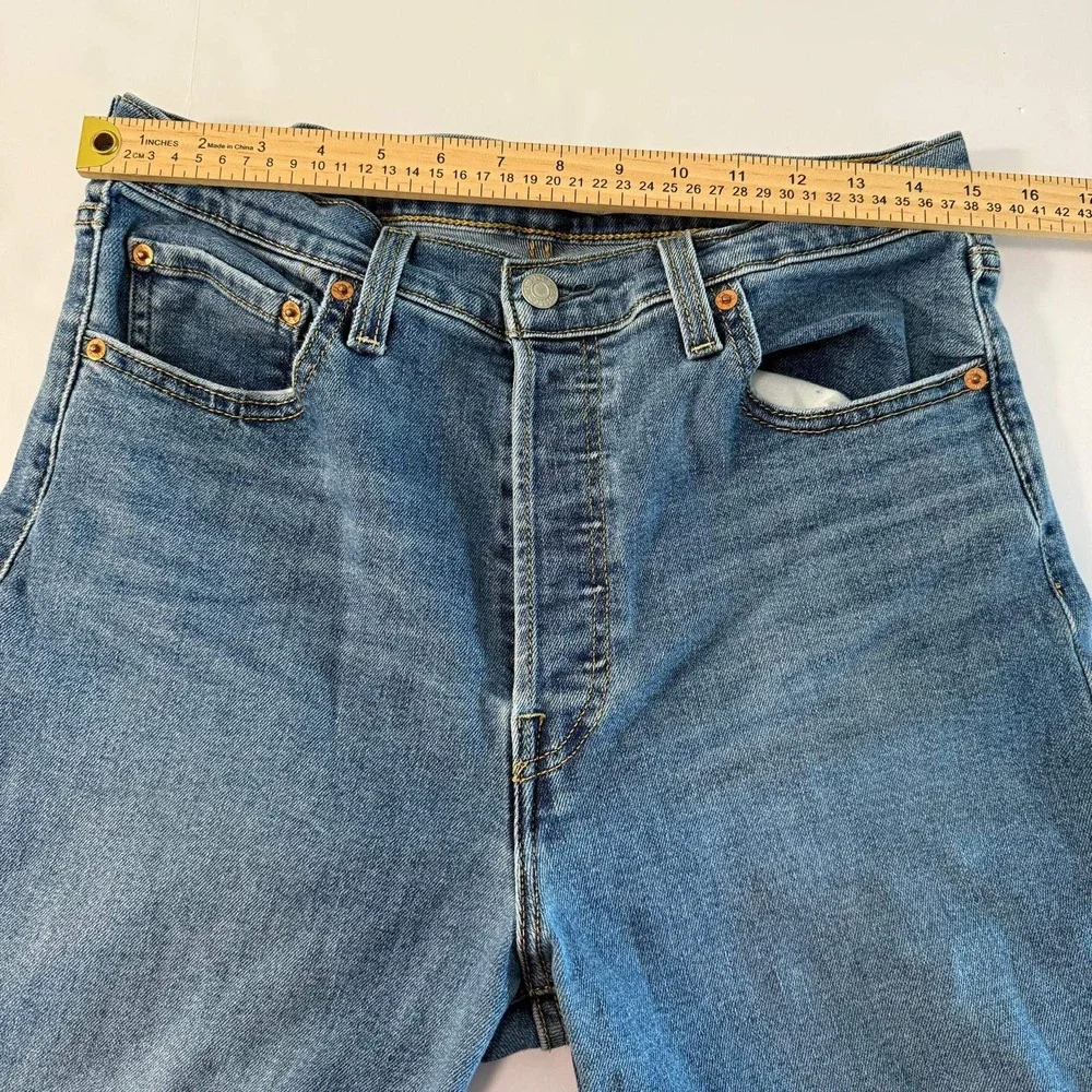 Levis Ribcage Straight Ankle Jeans Mens 31x27 Blue Denim High Rise Button Fly
